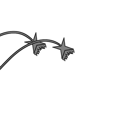 Short Furred 4-Pointed Star Ends